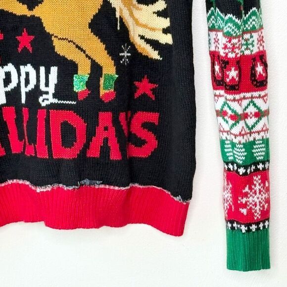 No Boundaries Black and Red Christmas Sweater - Picture 4 of 10